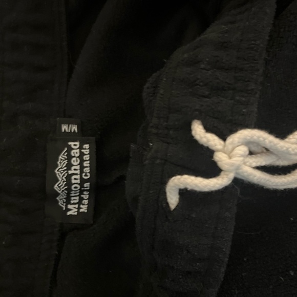 Black Medium Fleece Muttonhead Trackpants - Picture 2 of 3